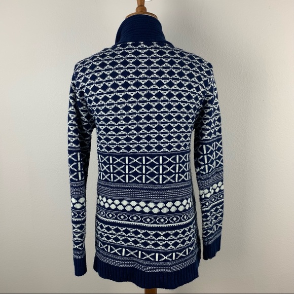 💛 Bajee Collection Blue White Aztec Cardigan - Picture 2 of 7